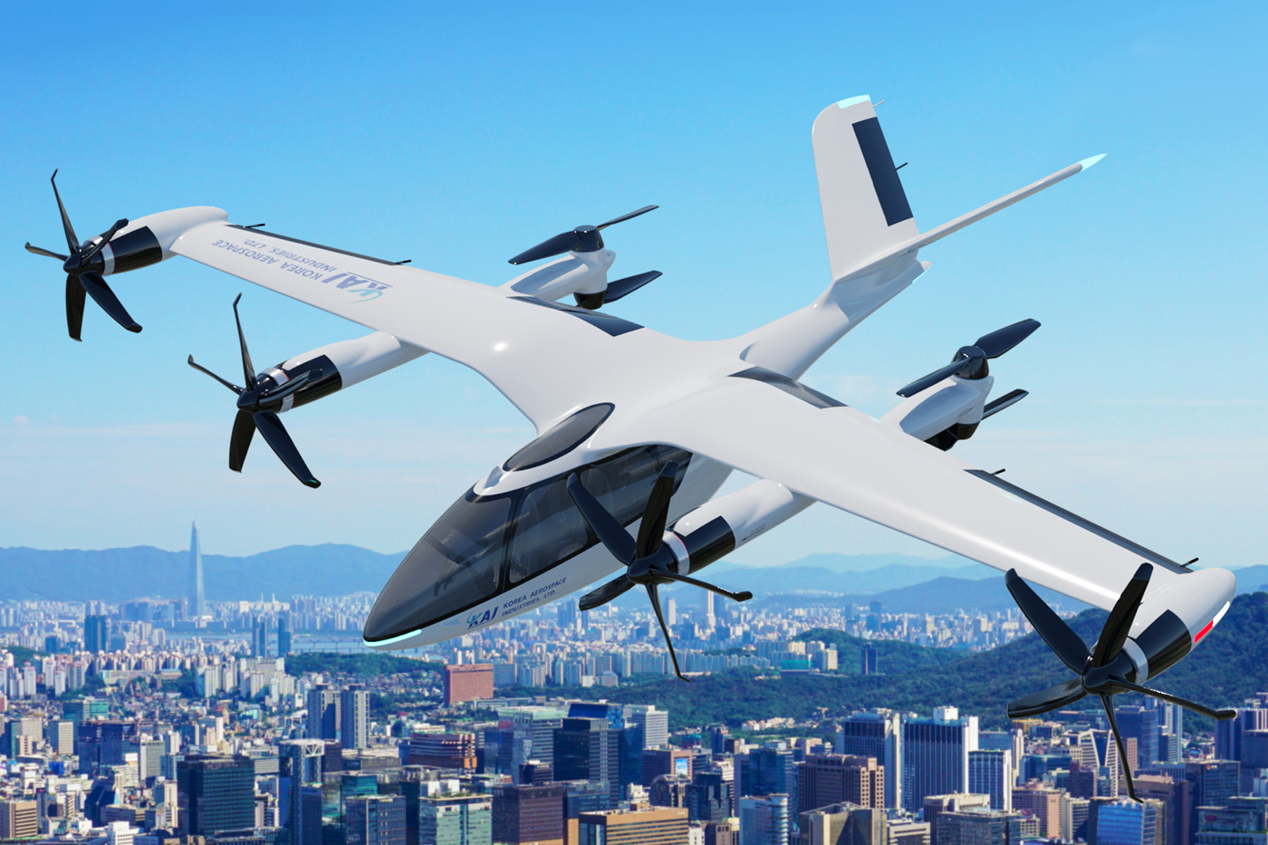 Korea Aerospace Industries E2X passenger eVTOL concept design aircraft Korea Aerospace Industries E2X passenger eVTOL concept design aircraft